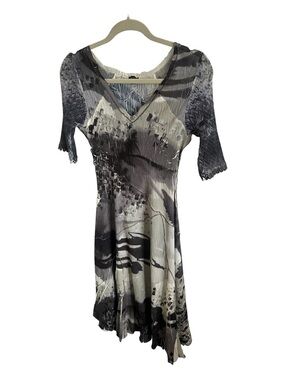 Komarov Black Printed Midi Dress, size small